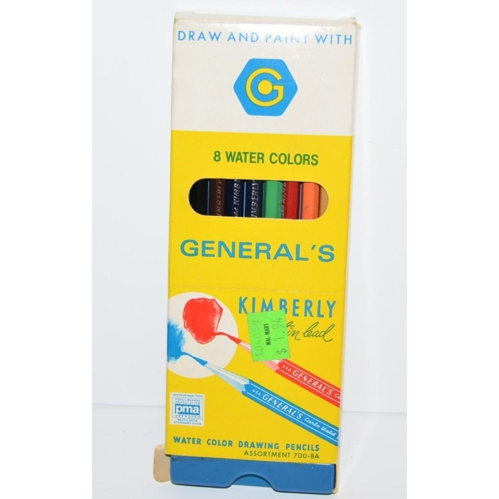General's‎ Kimberly Watercolor Drawing Pencils  set of 8 Cool Colors Vtg
